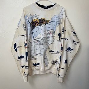 Vintage 90s Civil War Art Sweatshirt